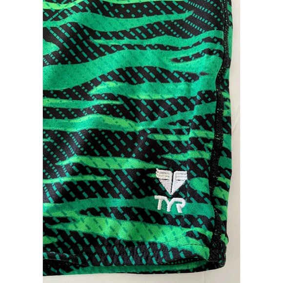 TYR Durafast Elite Crypsis Allover Jammer Men Swim Black Green Size 38 - $55 - Picture 2 of 8